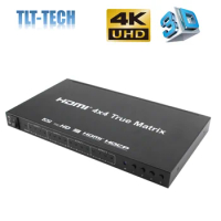 4K 4x4 HDMI Matrix Splitter and Switch with IR control - Up to 4K/30Hz 3D, HDMI 1.4 TrueHD