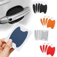 4Pcs/Set Car Door Sticker Carbon Fiber Scratches Resistant Cover Auto Handle Protection Film Exterior Styling Car Accessories