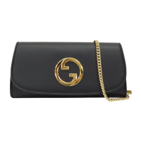 【二手名牌BRAND OFF】GUCCI 古馳 黑色 牛皮 BLONDIE 鍊條WOC 斜背包 725215