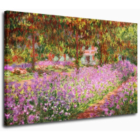 Tranh Vải Lớn Hoa Iris Trong Vườn Của Monet bởi Claude Monet - Bức In Trên Vải Treo Tường Trang Trí 