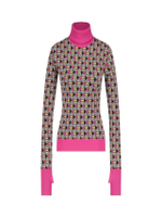 เสื้อสเว็ตเตอร์ผู้หญิง รุ่น WOMEN LOGO TURTLENECK JACQUARD SWEATER สี MULTI COLOR