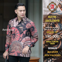 Baju Kemeja Batik Pria Lengan Panjang Premium Lapis Furing Aluna PCW 004 Modern Elegan