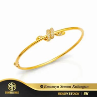 GELANG KOLONG EMAS CURL VARIASI STONE FASHION 8K - SUMBER MAS