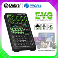 Debra EVO Live Sound Card Gaming Audio Mixer DSP Sound Effect Audio Board Streaming Mixer For Game Voice,Podcast,Live Streaming
