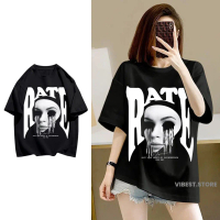 VIBEST Kaos Wanita Lengan Pendek | Atasan Wanita Jumbo - Rate Depression Face