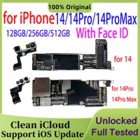 Original Unlocked Mainboard for iPhone 14 Pro Max Motherboard With Face ID 128gb 256gb 512gb Clean iCloud Logic Board Good Plate