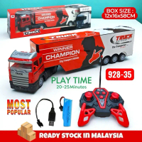 RC Champion Transport Truck Trailer with Remote Control – Rechargeable Battery Set