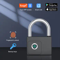 Smart Door lock Tuya Bluetooth Smart Fingerprint Lock USB Charging Smart Home Electronic Fingerprint Padlock Cabinet Lock