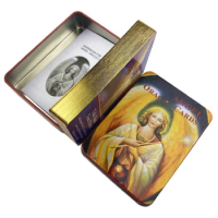 Metal Box Golden Gilded Edition Angel Oracle Cards Divination Deck With Paper Guidebook English Classical Tarot Board Games