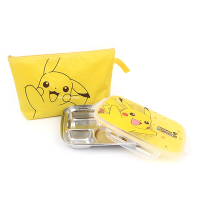 Pokemon 寶可夢 皮卡丘 不鏽鋼餐盤(大)禮盒裝 附提袋