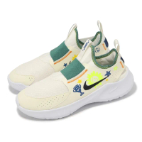 【NIKE 耐吉】慢跑鞋 Flex Runner 3 GS 大童 女鞋 白 黃 襪套 緩衝 小朋友 運動鞋(HM3717-101)