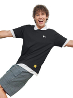เสื้อยืดยูนิเซ็กส์ คอกลม GQ X Peanut สีดำ
