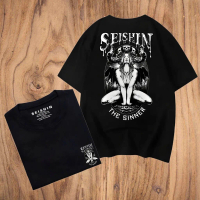 T-SHIRT SATANIC VOL 418 kaos distro unisex bahan katun warna hitam Terlaris