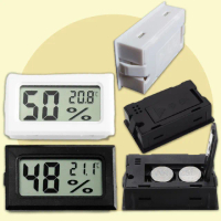 【感溫你就濕你】電子式溫濕度計-2入(液晶顯示 溫度計 溼度計 測量 監測 水溫表 飼養箱 寵物箱)