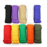 10 Meters 2~8mm Colorful Nylon Braided Rope Paracord Survival Parachute Cord Lanyard Camping Climbin
