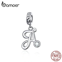 Bamoer กําไลข้อมือเงินแท้ 925 จี้รูปตัวอักษร A - Z เครื่องประดับ Scc1183 Ideal Present for [Friend/F