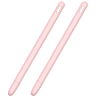 Hot 2X Tablet Press Stylus Pen Protective Cover For Apple Pencil 2 Cases Portable Soft Silicone Pencil Case Accessory Pink
