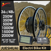 Electric Kit 250W-2000W Electric Bicycle Conversion Kit Front /Rea Hub Motor with Accessories 20-29 inch700C r Wheel Drive