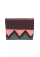 Prada 二奢 Pre-loved Prada Bi-fold wallet Bi-fold wallet Saffiano leather Bordeaux pink