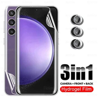 3in1 Camera Glass Front Back Hydrogel Film For Samsung Galaxy S23 FE 5G Lens Screen Protector SamsungS23 FE S23FE S 23 F E 6.4''