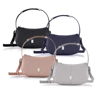 【Samsonite 新秀麗】UP-LINE 時尚優雅輕量尼龍背提兩用新月包/斜肩包/女包/側背包/手提包(多色可選)