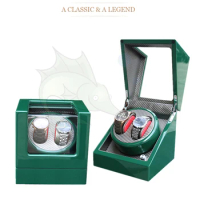 High Light Green Wooden Watch Winder Box 5 Modes Carbon Fibre Inside Automatic Watch Winder