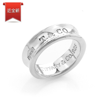 二手品 Tiffany&amp;Co. 1837系列 經典刻字925純銀戒指(寬版)