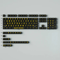 129 Keys Custom Pbt Keycaps Dye Sub For Mechanical Keyboard Black Golden Large Print Letters Cherry Profile For Cherry Mx Switch