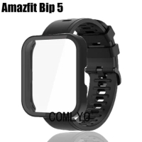 Band For Amazfit Bip 5 Case Protective Shell bip5 Strap Smart Watch Silicone Soft Wristband Bracelet Screen protector Cover