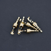 Shell-less Gold-Plated 3.5mm Stereo Headphone Plug 3Pin with M7.5 Thread 8.0mm Disk Audio Connector 