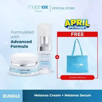 Paket Melanox Premium Serum + Melanox Premium Cream Bundle Combo Cream Serum Whitening Menyamarkan N