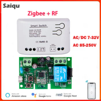 1CH Tuya Smart Relay Zigbee Receive Module Switch AC/DC 12V 24V RF433 Wireless Remote Control With Smart Life Alexa Google