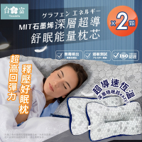 【台之富-MIT台灣製】MIT石墨烯深層超導舒眠能量枕芯x2顆(超導石墨烯枕頭)