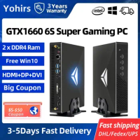 Yohirs 9th Gen Micro Desktop PC i9 9900T 9100F GTX1660S 6G Super Win10 Pro 3D Graphic Design Portable Linux Gaming Computers