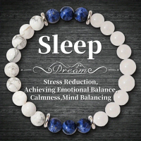 Symbol Sleep 8mm Sodalite Beaded Stone Bracelets Handmade Bangle Unisex Jewelry
