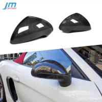 Door Side Rearview Mirror Cap Trim Shell Covers Sticker Dry Carbon Fiber For Porsche Cayman Boxster 981 991 Standard 2013-2016