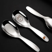 Chinese Stainless Steel Spoon Creative Pot Spoon Soup Bun Home Kitchen Essential 316 Stainless Steel Children's Spoon Snd Fork