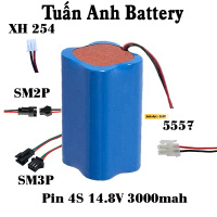 Pin sạc 4S 14.8V 3000mAh Jack 5557 xh254 SM2P SM 3P Dùng Cho Robot Hút Bụi Lau Nhà, loa kéo lớn và c