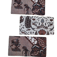 sewek batik warna coklat dan putih