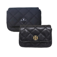 【TORY BURCH】WILLA 菱格紋肩背斜背腰包三用包(霧黑/金色/母親節送禮)