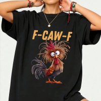 Baju Rooster F-Caw-F, Baju Meme Ayam Jari Tengah F-Caw-F, Baju Humor Ayam F-CAW-F, Baju Grafik Haiwa