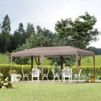 10' x 20' Stylish Outdoor Gazebo Pop Up Canopy Party Tent with Carrying Bag, Foldable Frame, for Wedding, Parties, Fairs