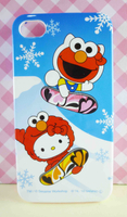 【震撼精品百貨】Hello Kitty 凱蒂貓~HELLO KITTY iPhone4手機殼-芝麻街聯名款-藍滑雪