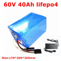 FS lithium 60V 40Ah lifepo4 battery with BMS deep cycle for 3000w Electric Bicycle Forklift Scooter motorcycle AGV + 5A charger