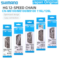 Original Japan Shimano Deore/XT/XTR road/MTB Bicycle chain CN-M6100/M8100/M9100 12S 116L/126L Box Chain Quick link 12V Chain