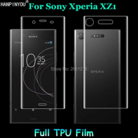 For Sony Xperia XZ1 / Dual 5.2" 2 Pcs= Front + Back Slim Full Cover Edge to Edge Soft TPU Film Explosion-proof Screen Protector