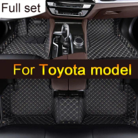 Leather Car Floor Mats For Toyota Corolla Camry Prado RAV4 Previa Camry Hybrid CHR Hybrid CHR Land Cruiser Car accessories