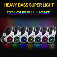 Computer Gaming Headphones NUOXI N1 Best Casque Deep Bass Game Earphone Headset with Mic LED Light for PC Gamer Stereo