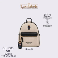 Luxelabels TTWN Bear Ransel Kecil Wanita / Tas Gendong Anak Kecil Motif Beruang GU1583 off white