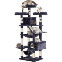 Heybly Cat Tree, 73 inches Tall Cat Tower for Large Cats 20 lbs Heavy Duty for Indoor Cats,Big Cat Furniture Condo
